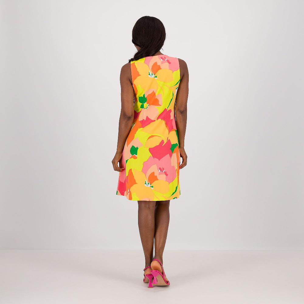QVC Isaac Mizrahi Live Abito Smanicato In Maglia Crêpe Fantasia