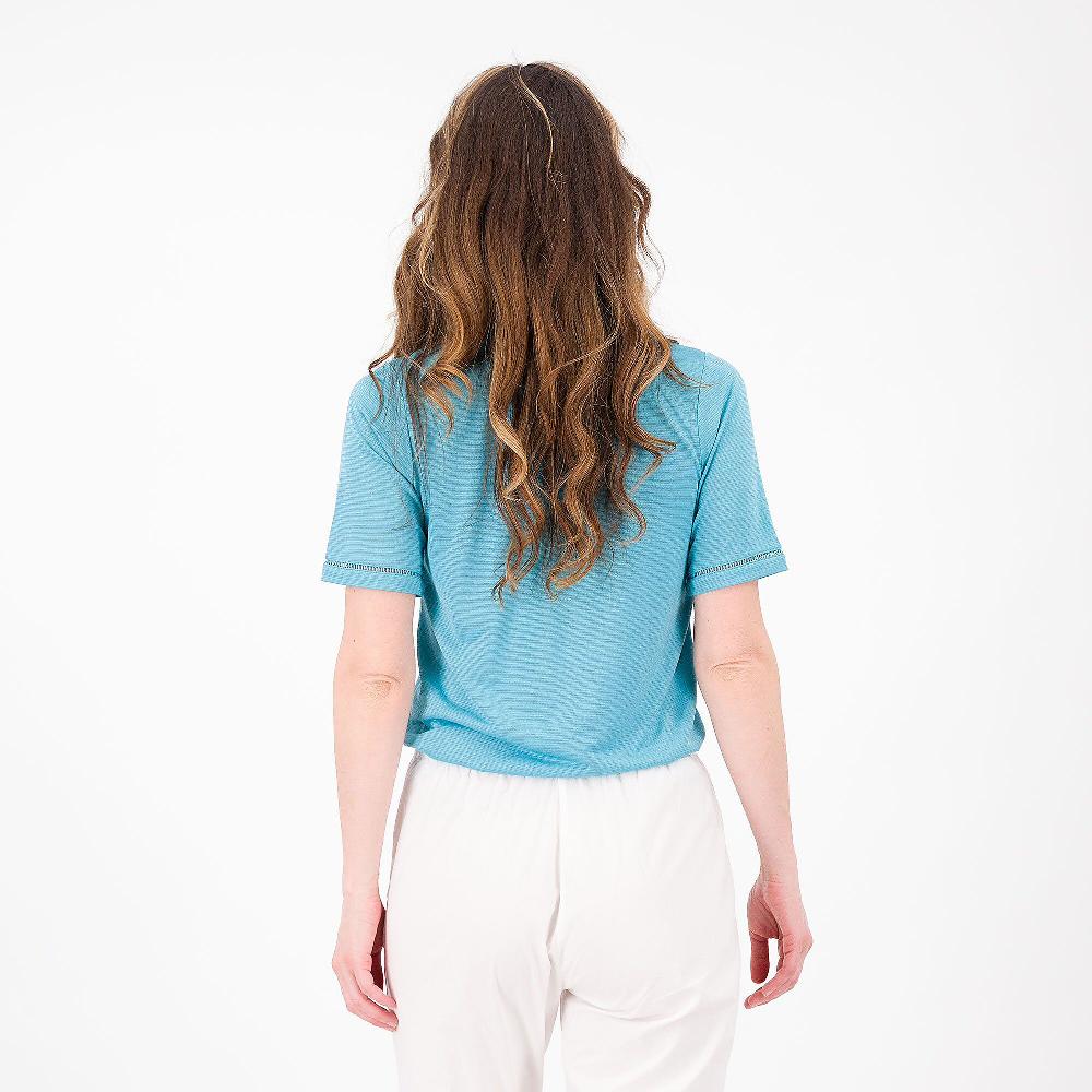 QVC Isaac Mizrahi Live Blusa Fantasia Scollo A V Con Corda E Nappine Applicate Maniche Al Gomito
