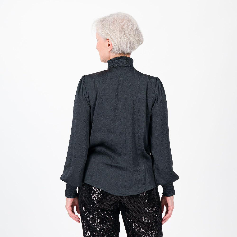 QVC Isaac Mizrahi Live Blusa In Raso Con Collo Alto