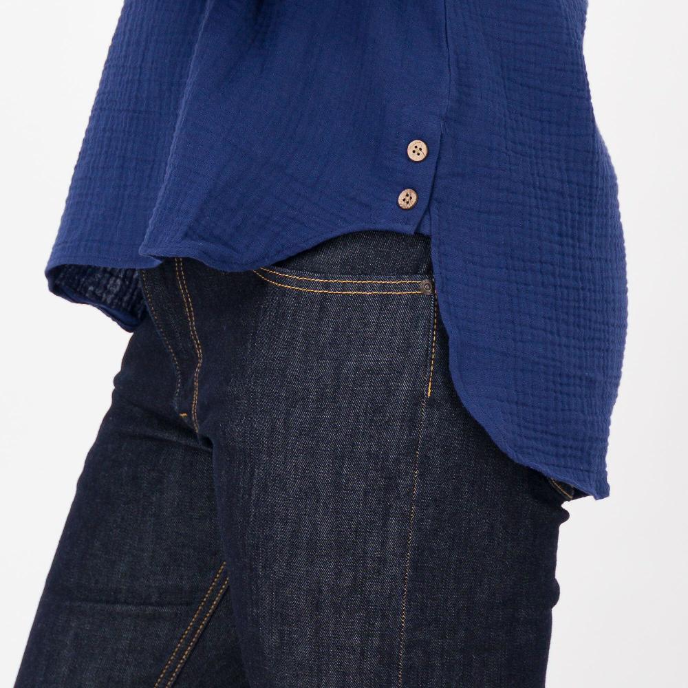 QVC Isaac Mizrahi Live Blusa In Tela Di Cotone Con Bottoni