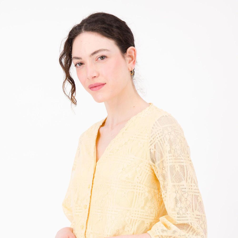 QVC Isaac Mizrahi Live Camicia Con Scollo A V In Pizzo Doppiato