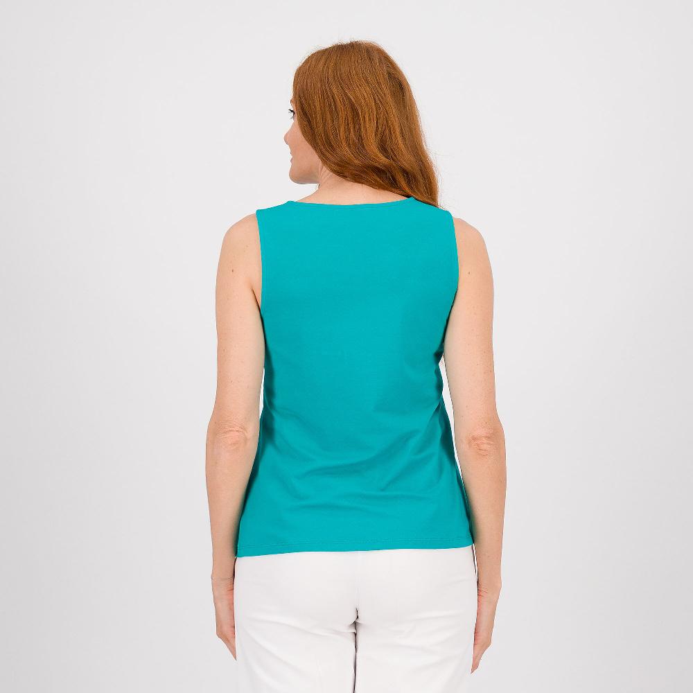 QVC Isaac Mizrahi Live Canotta In Cotone E Modal Con Scollo Quadrato
