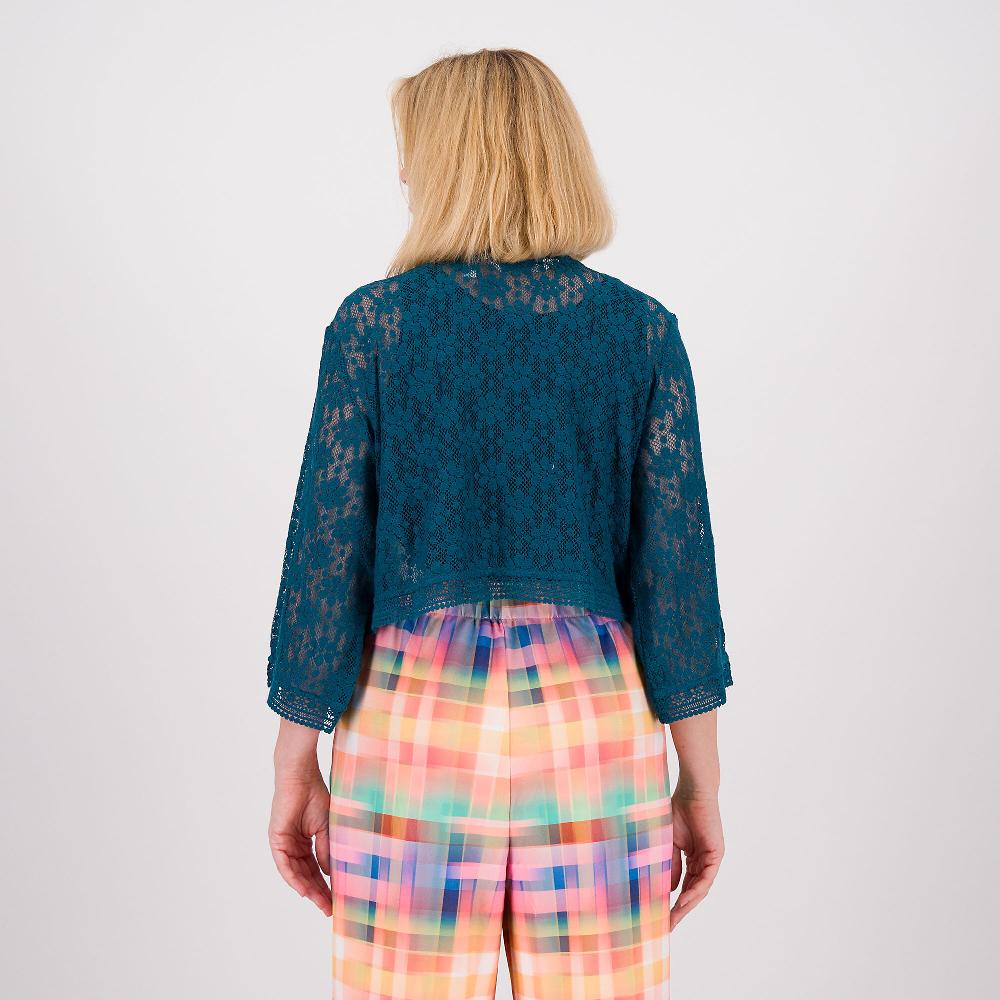 QVC Isaac Mizrahi Live Cardigan Cropped In Misto Cotone Crochet