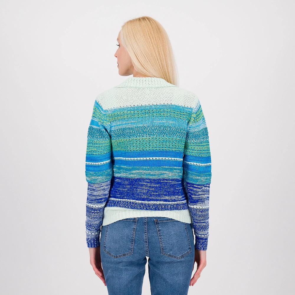 QVC Isaac Mizrahi Live Cardigan In Maglia A Righe Colorate Orizzontali