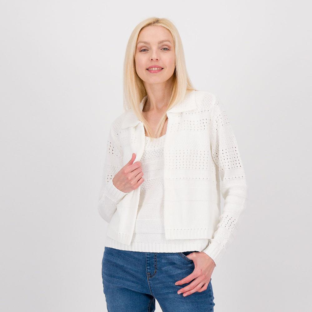 QVC Isaac Mizrahi Live Cardigan in maglia a righe colorate orizzontali