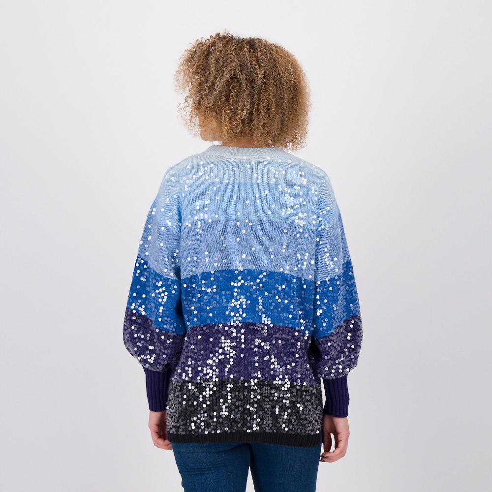QVC Isaac Mizrahi Live Cardigan In Maglia Rasata Misto Cotone Con Paillette