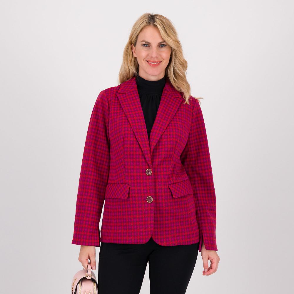 QVC Isaac Mizrahi Live Giacca fantasia a quadri con collo con rever