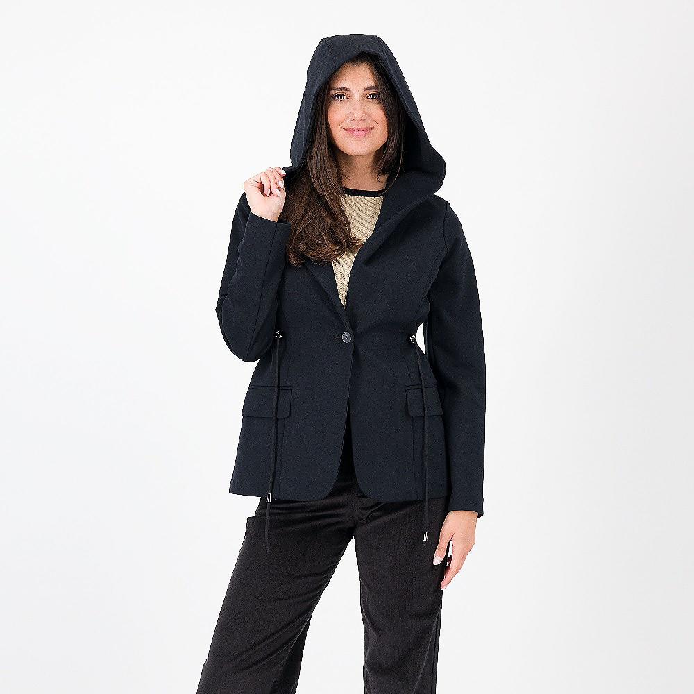 QVC Isaac Mizrahi Live Giacca In Maglia Stretch Con Cappuccio