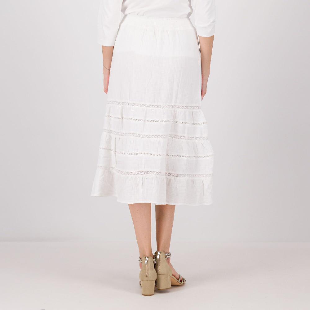 QVC Isaac Mizrahi Live Gonna A Balze In Voile Di Cotone Con Pizzo