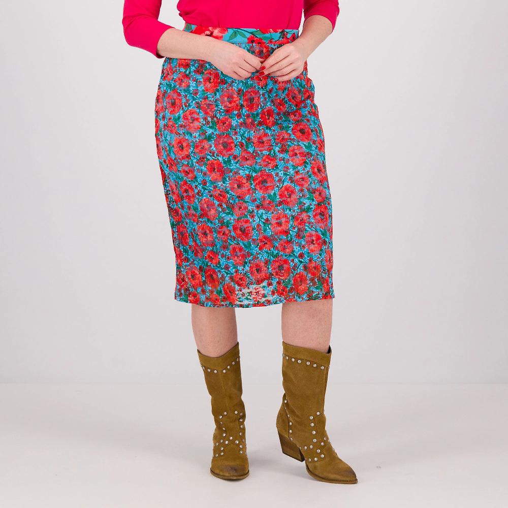 QVC Isaac Mizrahi Live Gonna midi in pizzo stampato fantasia a fiori
