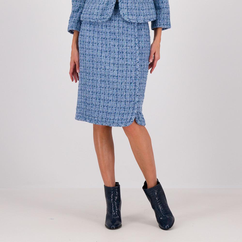 QVC Isaac Mizrahi Live Gonna midi in tweed con spacco
