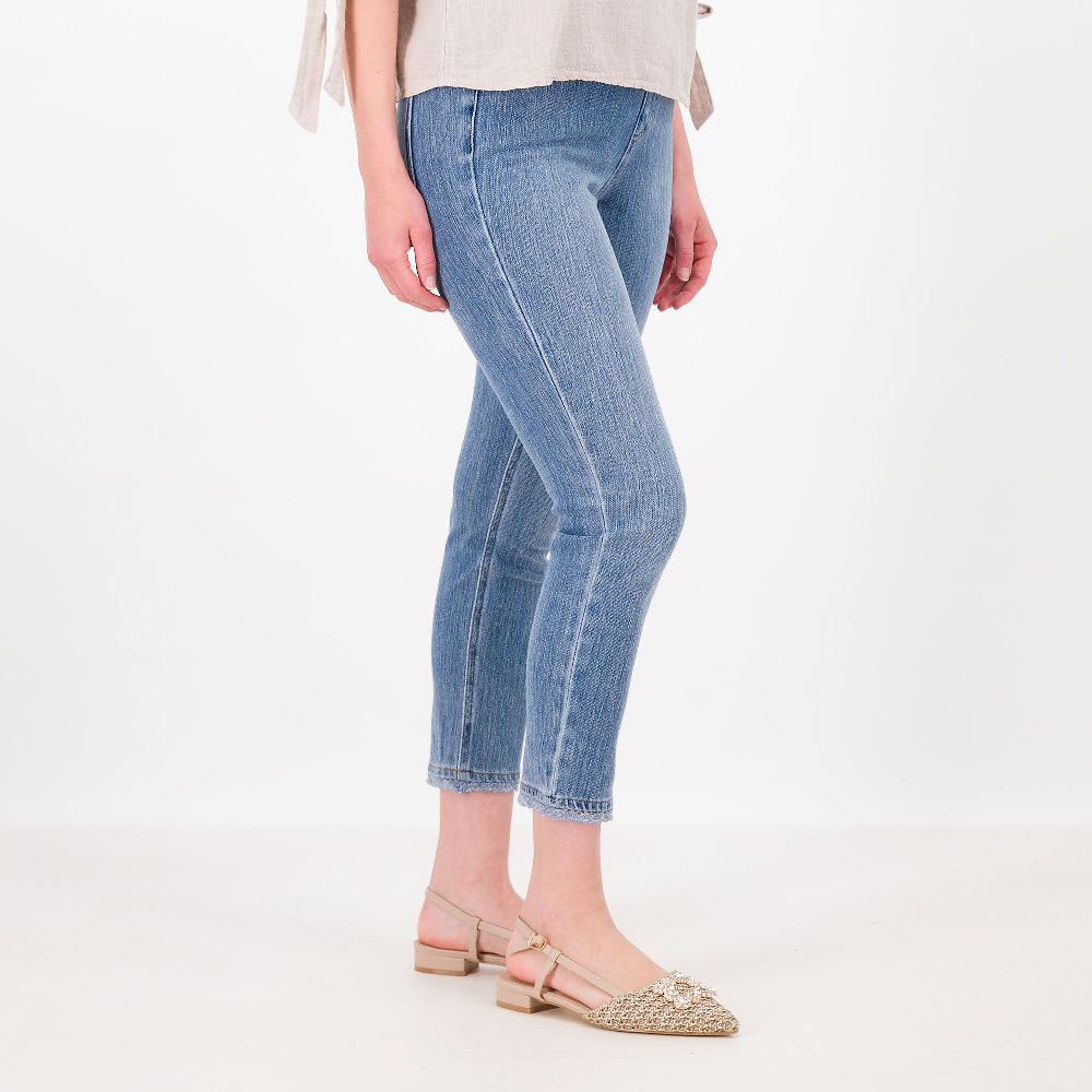 QVC Isaac Mizrahi Live Jeans 5 tasche Vita elasticata Finta patta