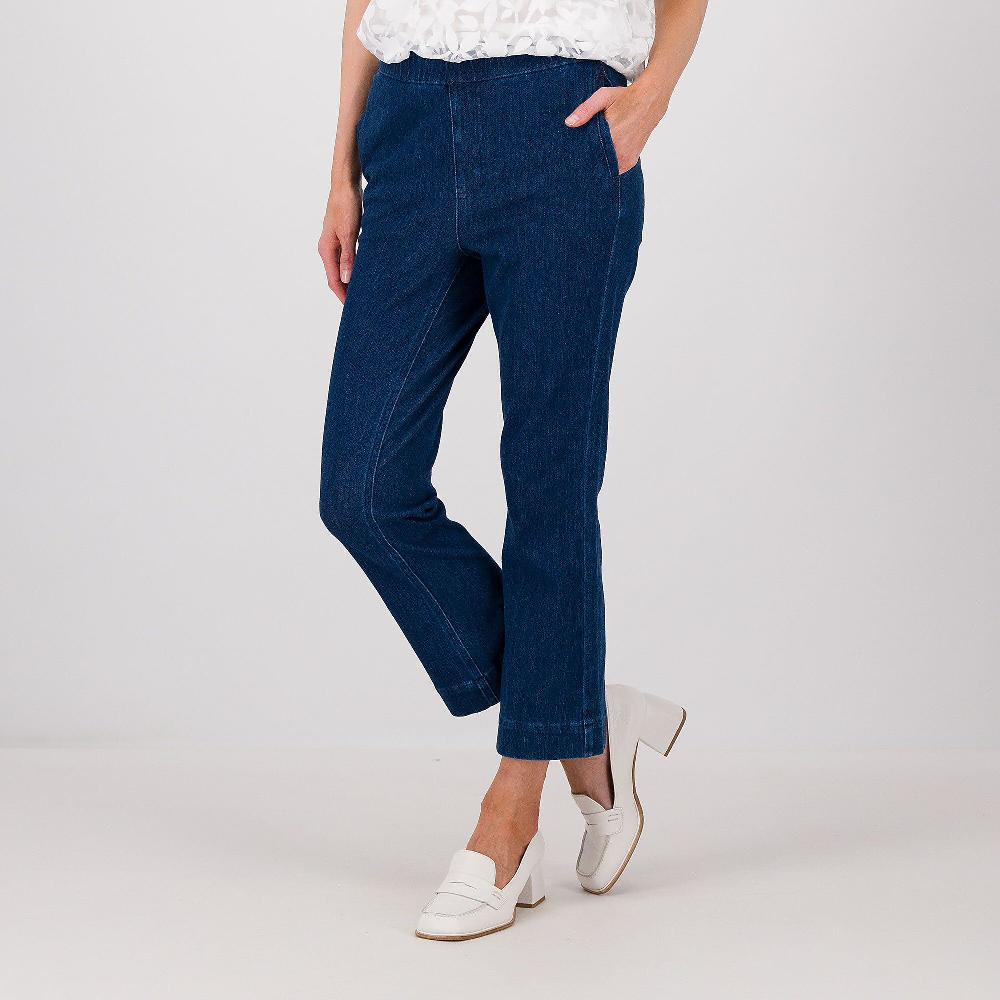 QVC Isaac Mizrahi Live Jeans a zampetta cropped con elastico dietro