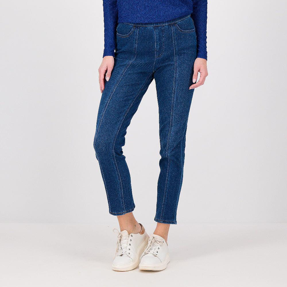 QVC Isaac Mizrahi Live Jeans stretch a gamba dritta con elastico