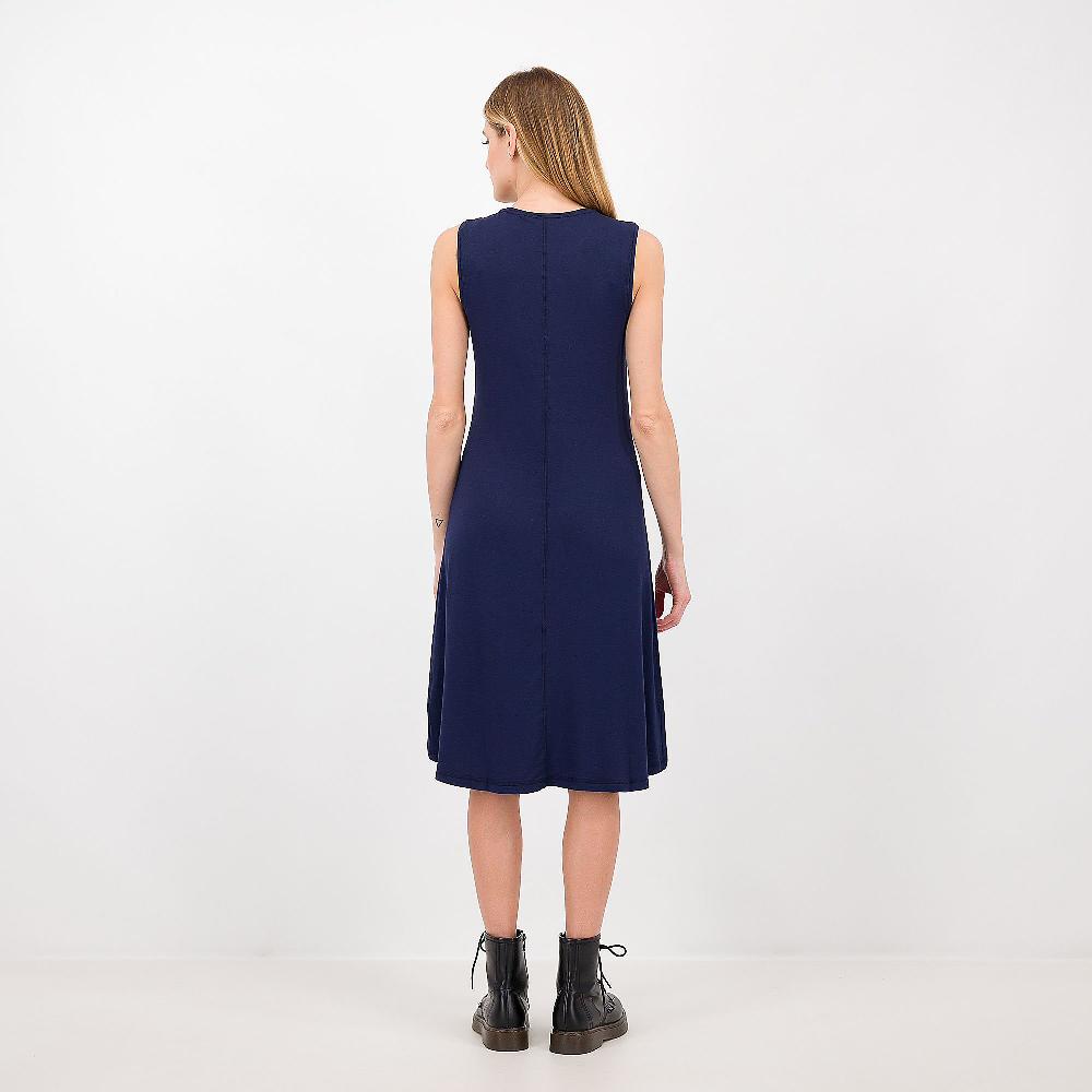 QVC Isaac Mizrahi Live LINEA SOHO Abito Smanicato Viscosa Stretch Linea Svasata