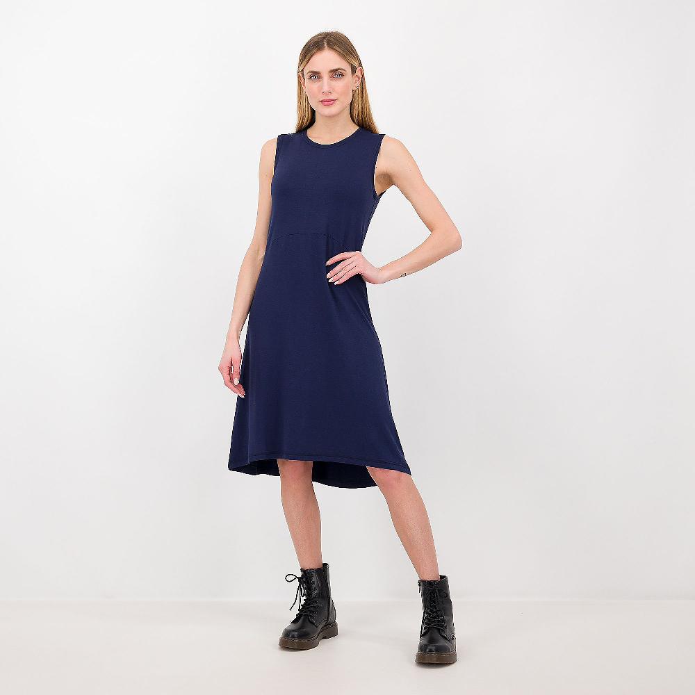 QVC Isaac Mizrahi Live LINEA SOHO Abito smanicato Viscosa stretch Linea svasata