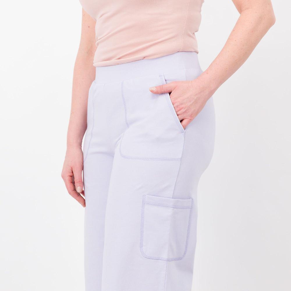 QVC Isaac Mizrahi Live LINEA SOHO Pantaloni Ampi Cotone Stretch Tasche Inserite