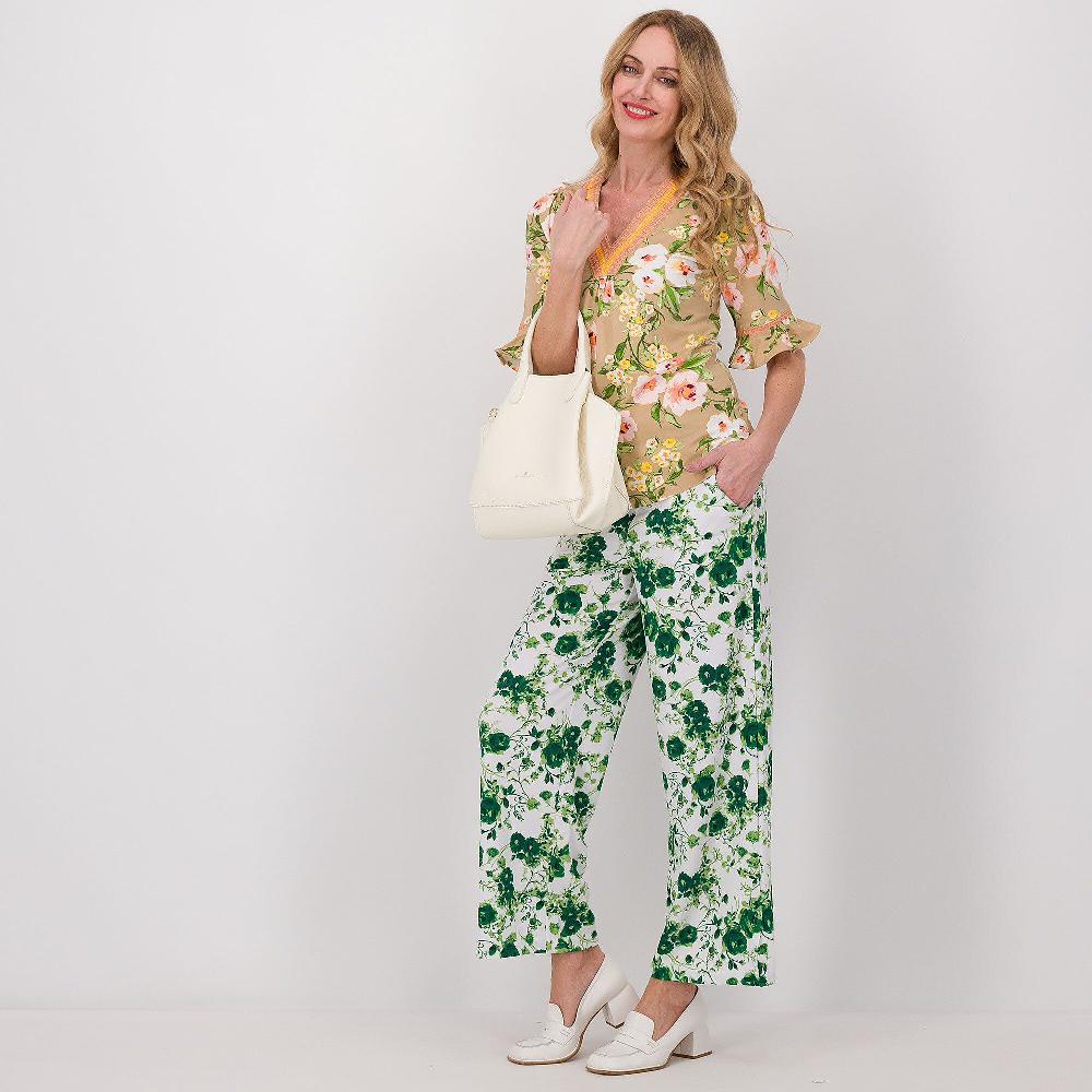 QVC Isaac Mizrahi Live Maglia Con Scollo A V Con Motivo Con Passamaneria