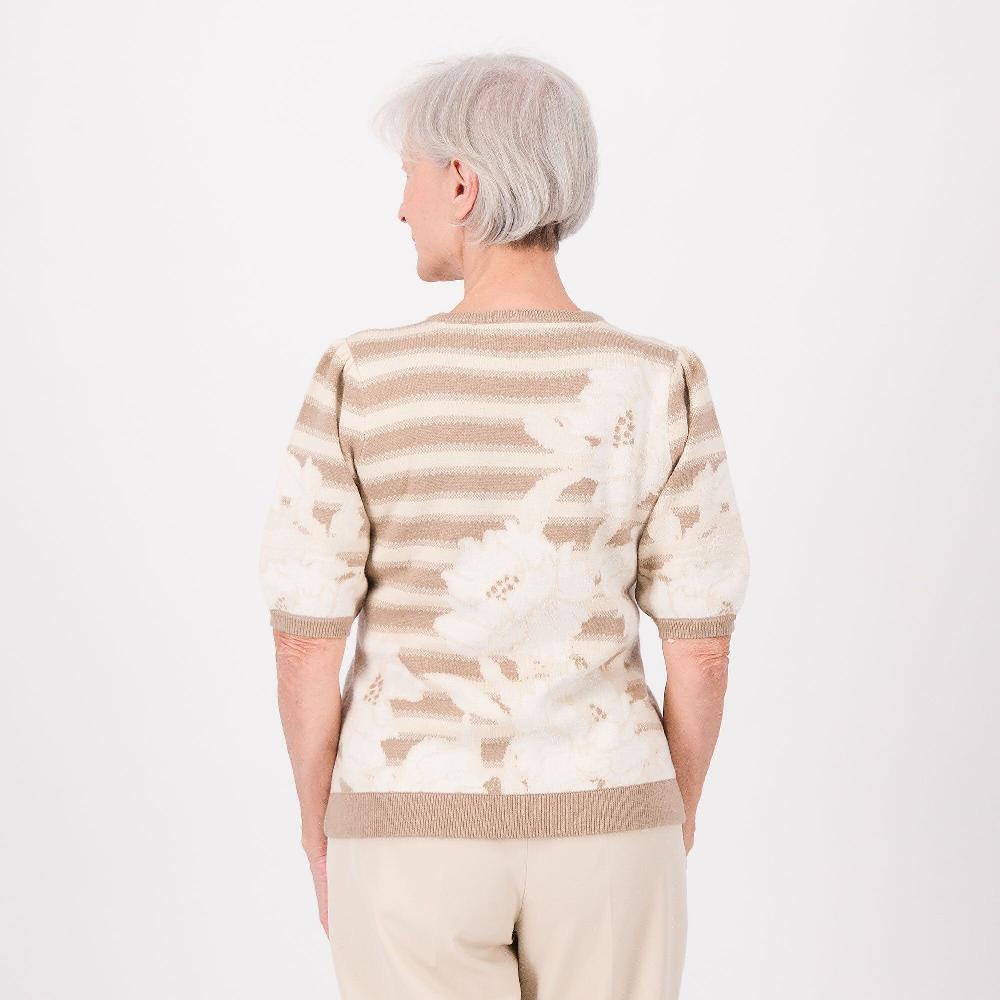 QVC Isaac Mizrahi Live Maglia Fantasia Jacquard Con Manica Al Gomito