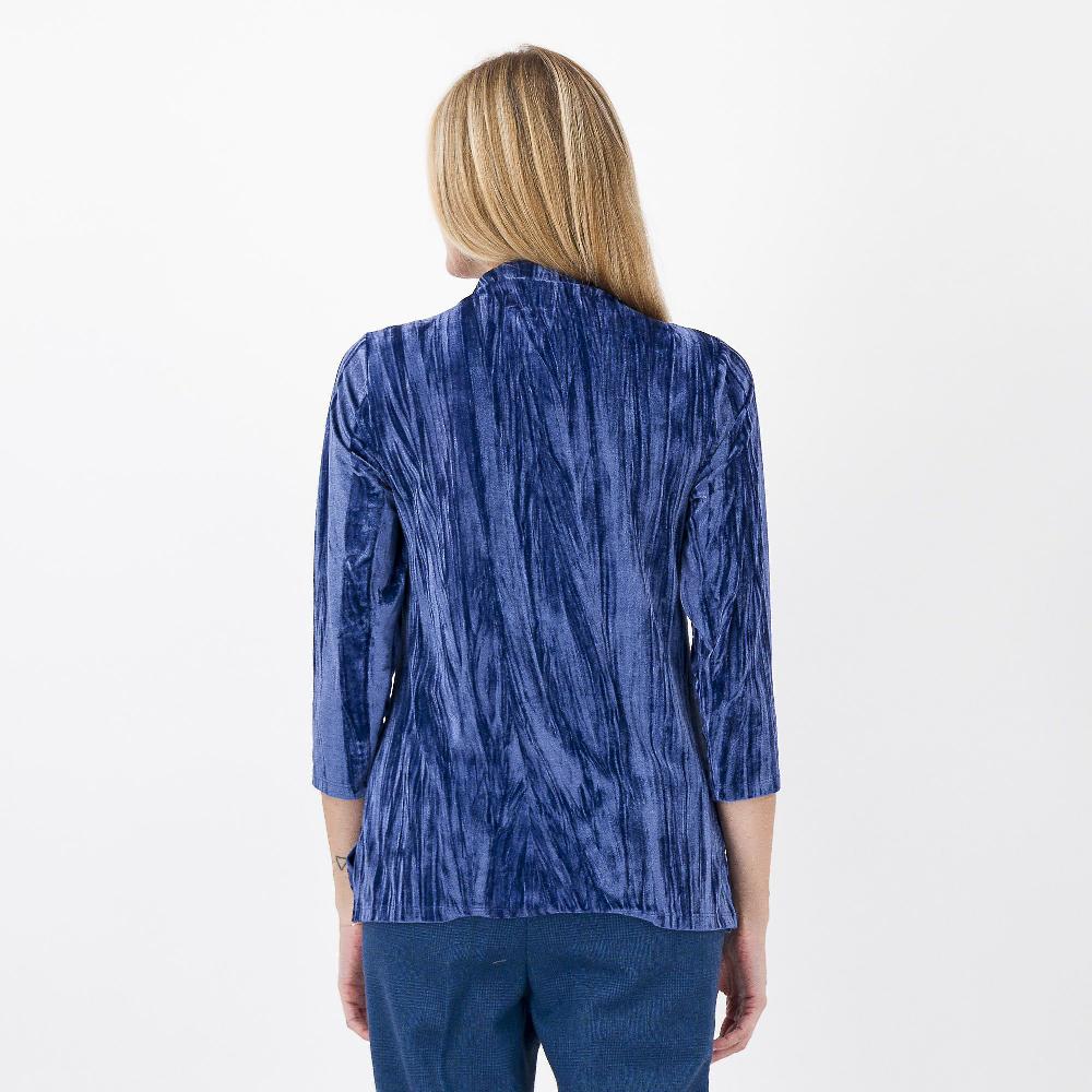 QVC Isaac Mizrahi Live Maglia In Velluto Martellato Con Manica 3/4