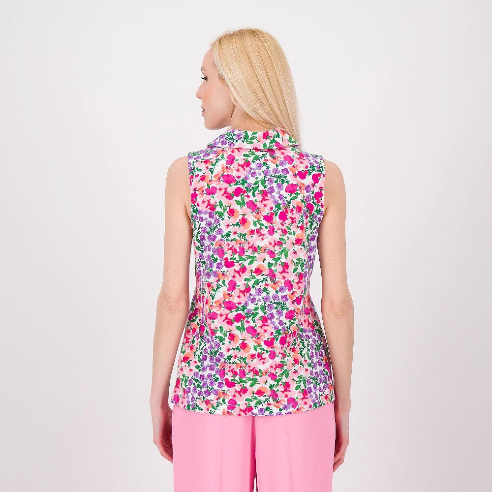 QVC Isaac Mizrahi Live Maglia Smanicata Fantasia In Piquet Di Cotone