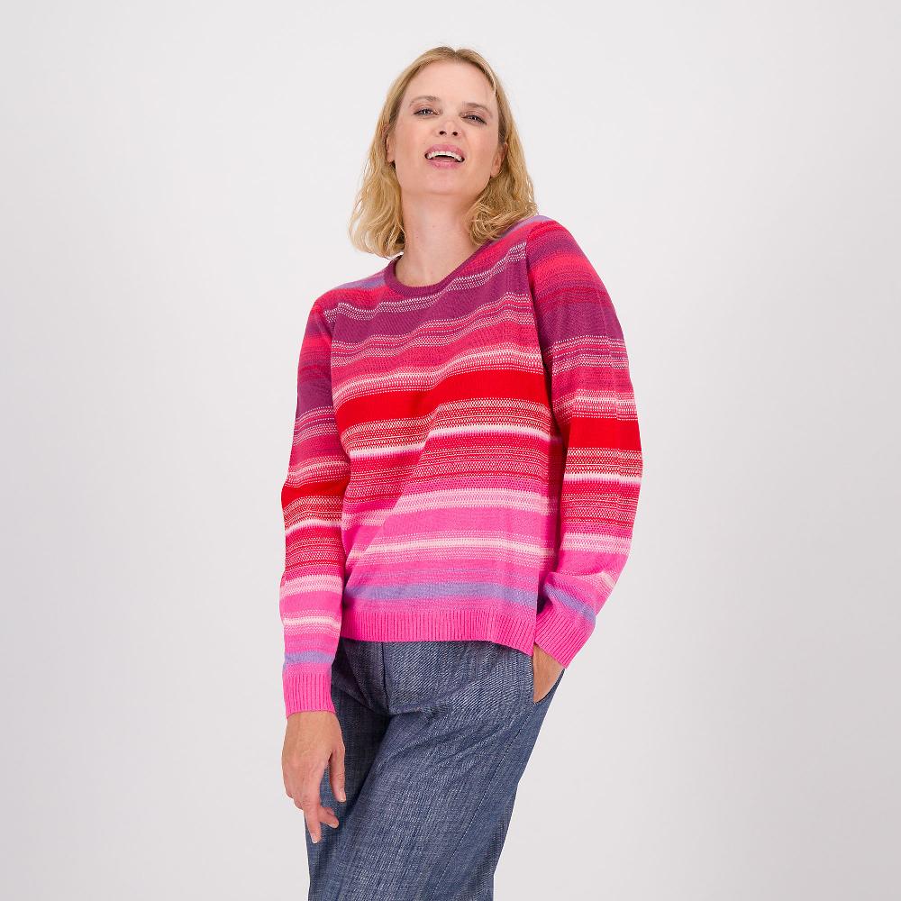 QVC Isaac Mizrahi Live Maglioncino a righe con scollo tondo e maniche lunghe