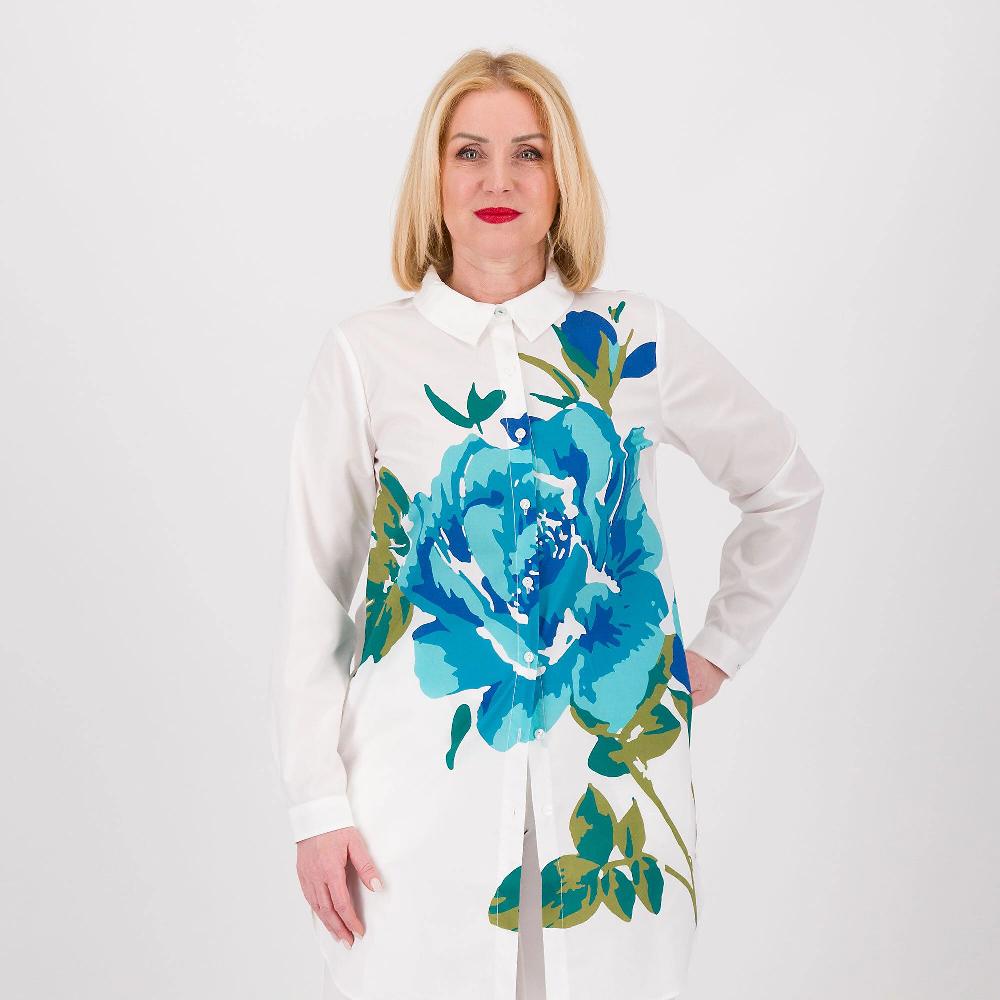 QVC Isaac Mizrahi Live Maxi camicia stampata in cotone stretch