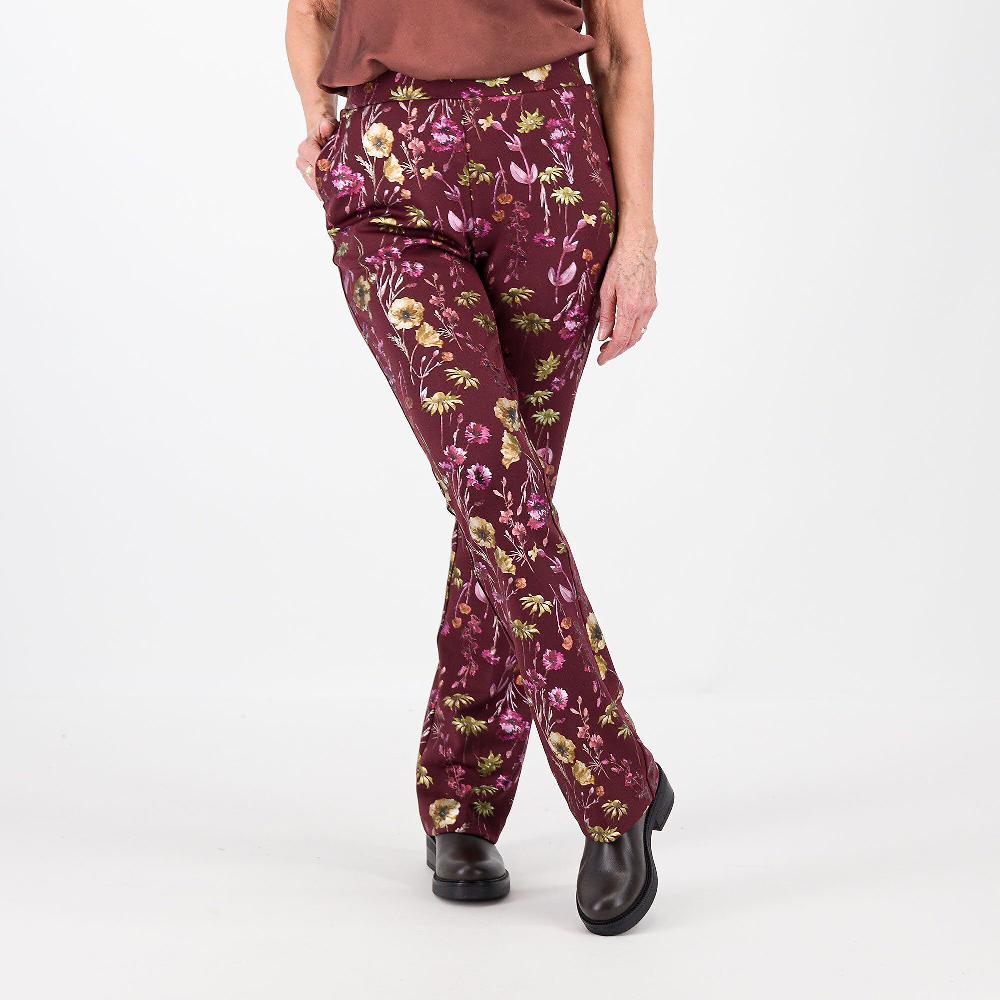 QVC Isaac Mizrahi Live Pantaloni a zampa a fiori con stampa laminata