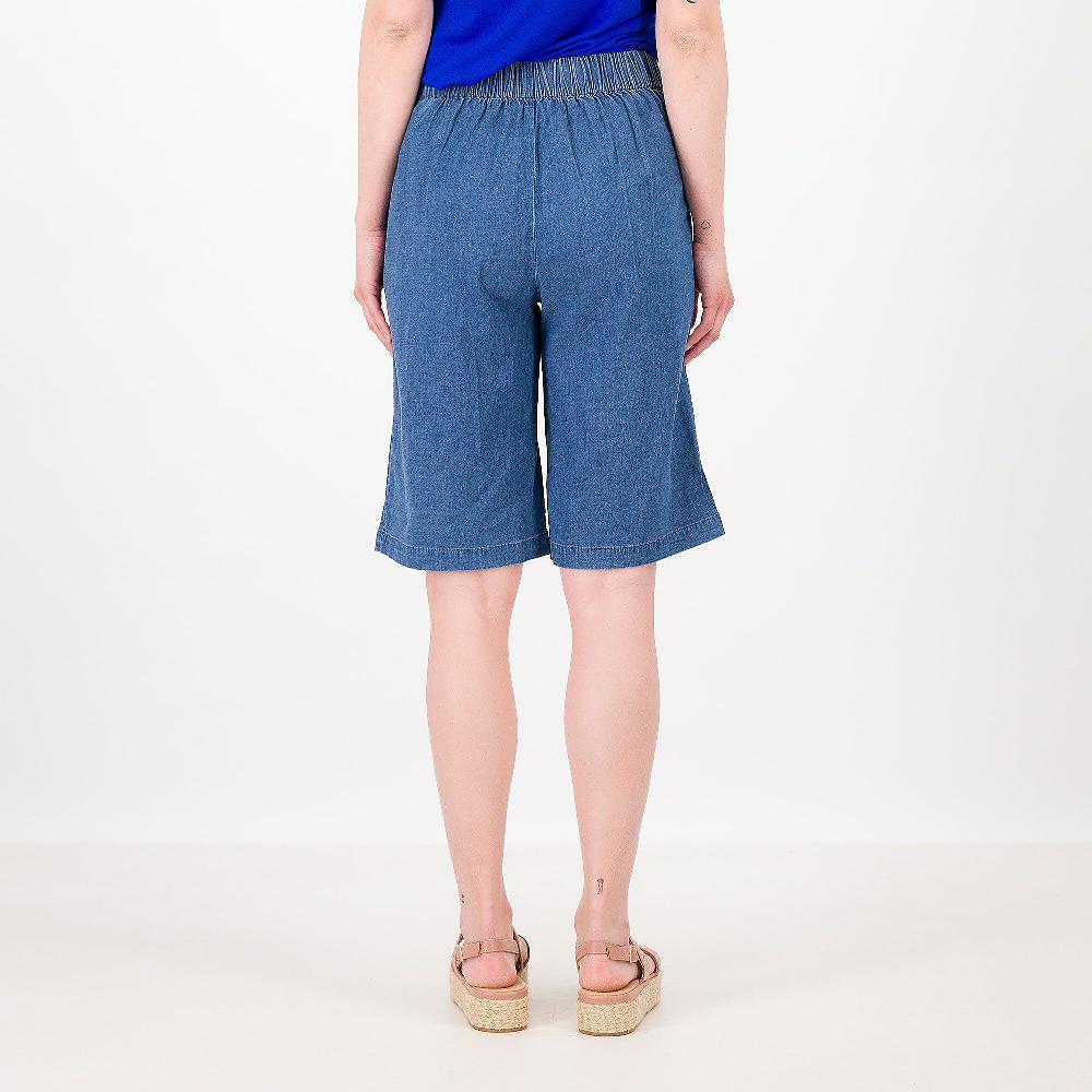 QVC Isaac Mizrahi Live Pantaloni Bermuda In Chambray Di Lyocell