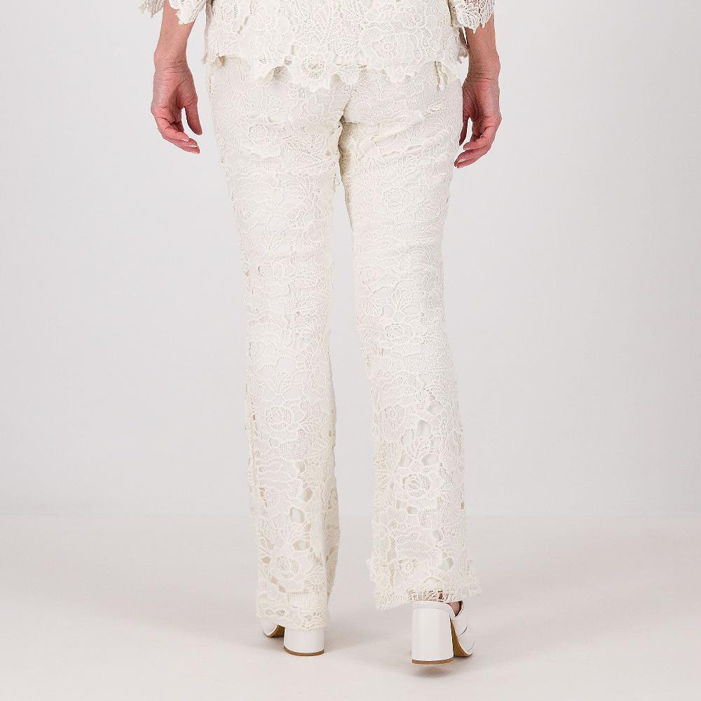 QVC Isaac Mizrahi Live Pantaloni Bootcut In Pizzo Con Elastico In Vita