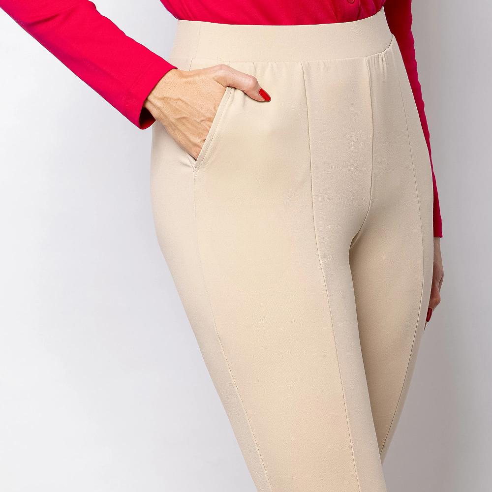 QVC Isaac Mizrahi Live Pantaloni Bootcut In Punto Milano Con Vita Elasticata