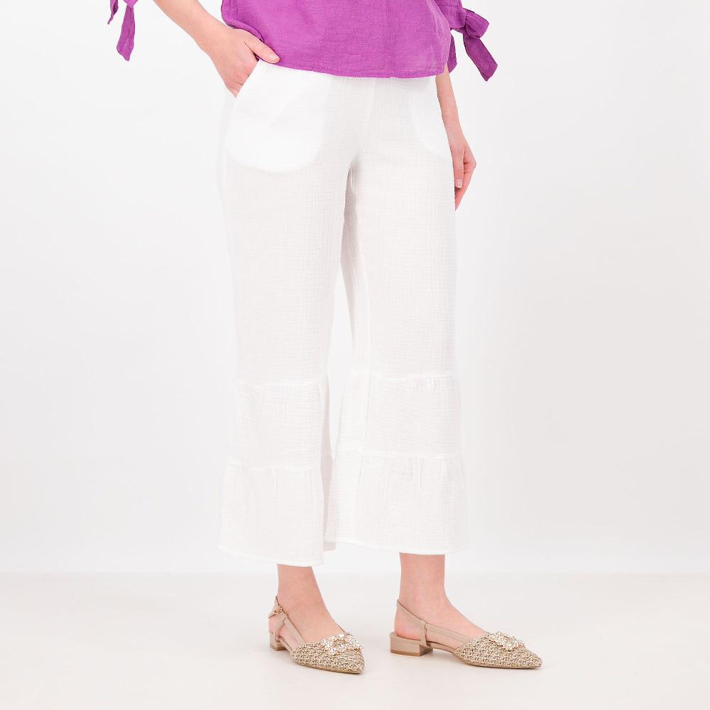 QVC Isaac Mizrahi Live Pantaloni in cotone con balze