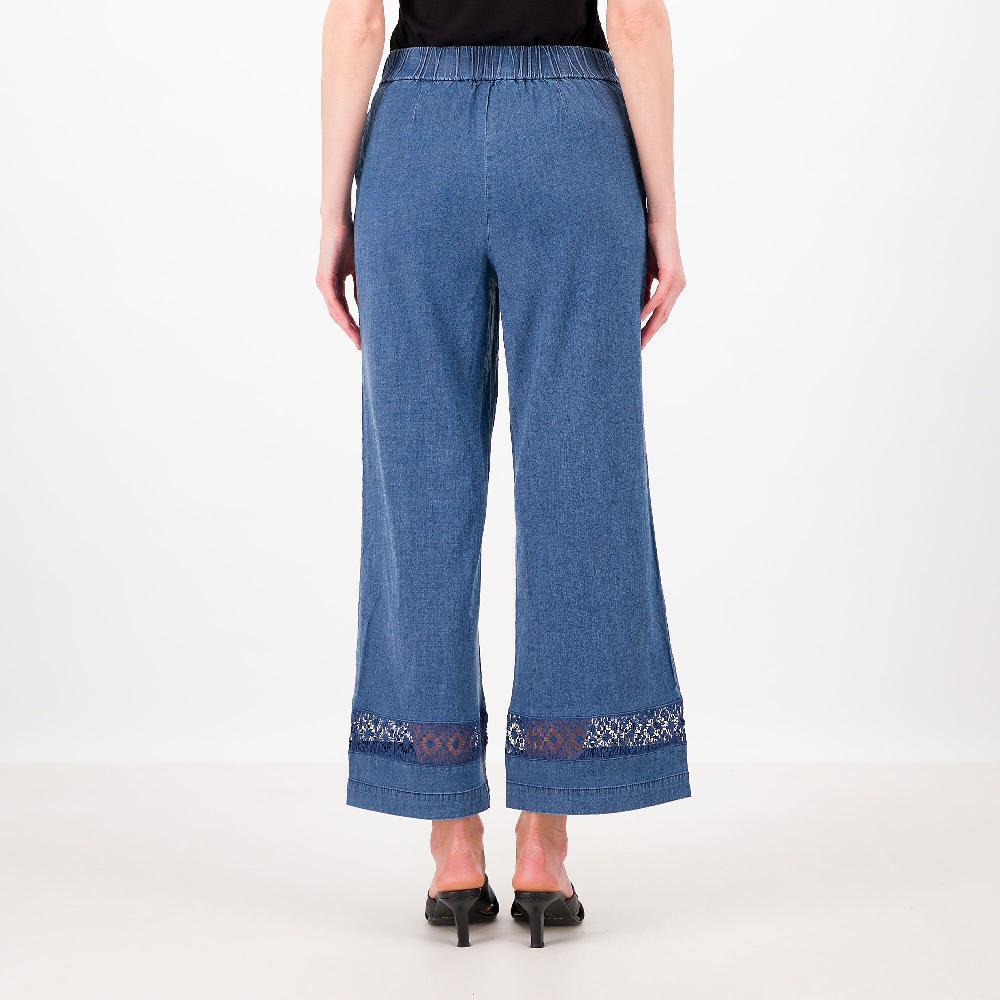 QVC Isaac Mizrahi Live Pantaloni In Lyocell Con Pizzo Anche Petite