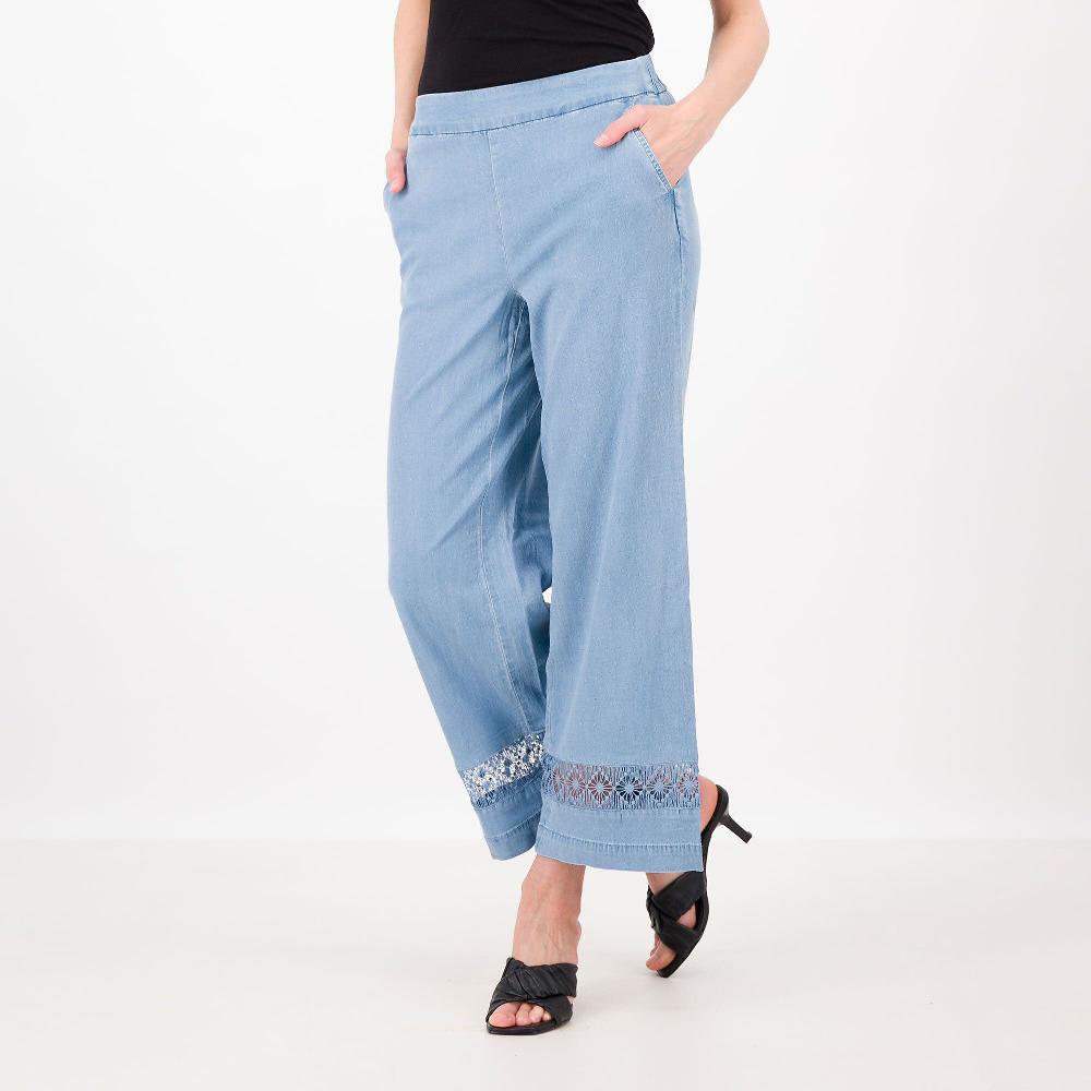 QVC Isaac Mizrahi Live Pantaloni in lyocell con pizzo anche Petite