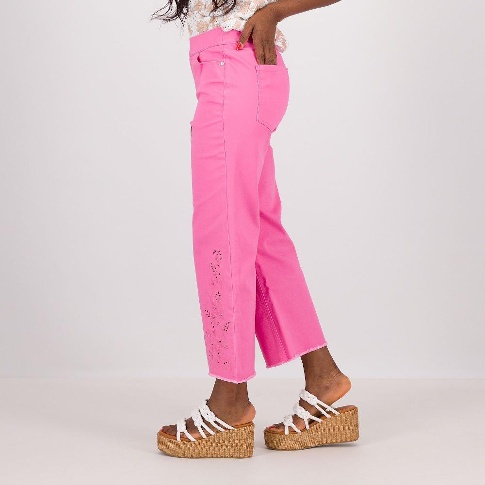 QVC Isaac Mizrahi Live pantaloni pull on cropped in denim