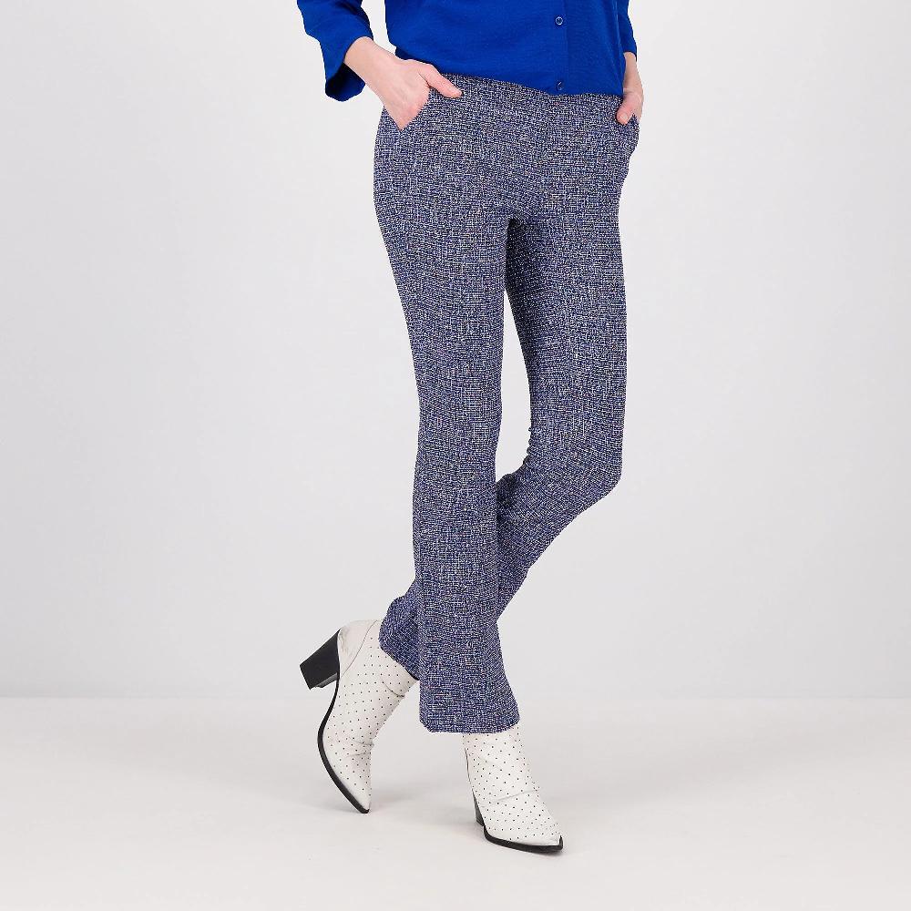QVC Isaac Mizrahi Live Pantaloni stretch in maglia jacquard linea svasata