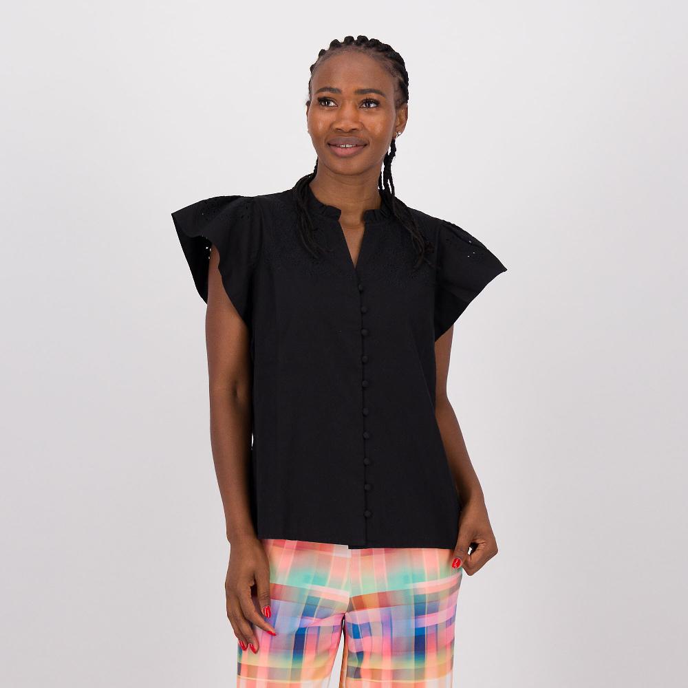 QVC Isaac Mizrahi Live PLACEMENT EMBROIDERED BLOUSE
