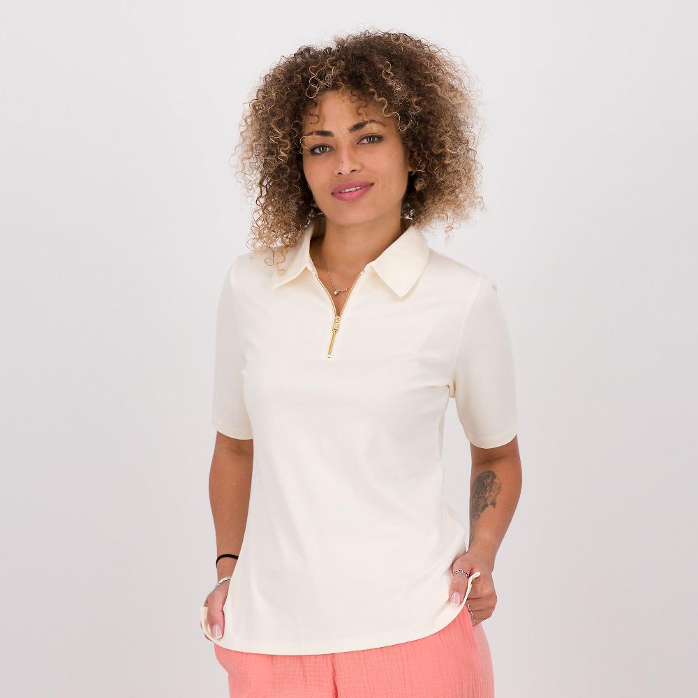 QVC Isaac Mizrahi Live Polo in cotone con maniche corte