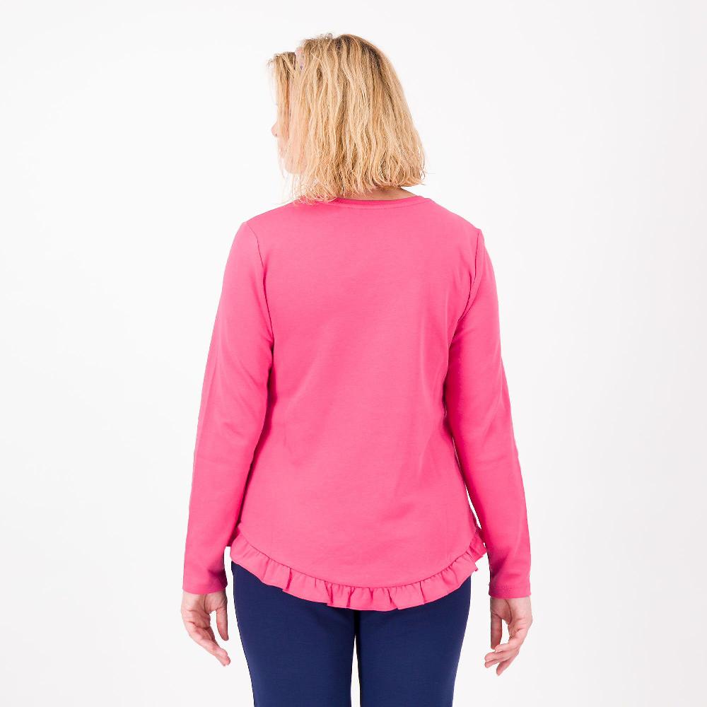 QVC Isaac Mizrahi Live T-shirt A Maniche Lunghe Con Rouche