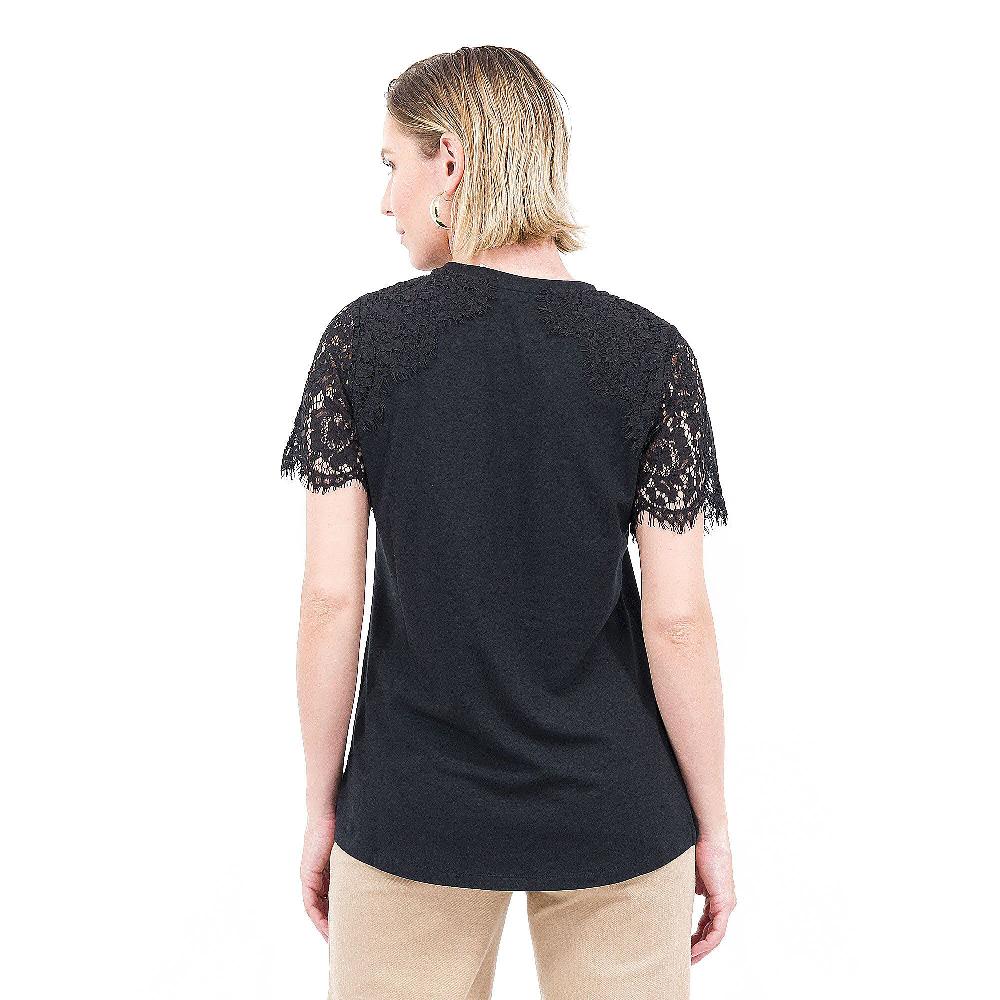 QVC Isaac Mizrahi Live T-shirt Con Maniche In Pizzo