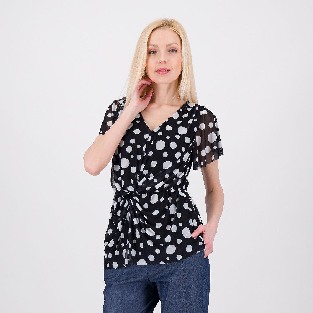QVC Isaac Mizrahi Live T-shirt fantasia con scollo a V