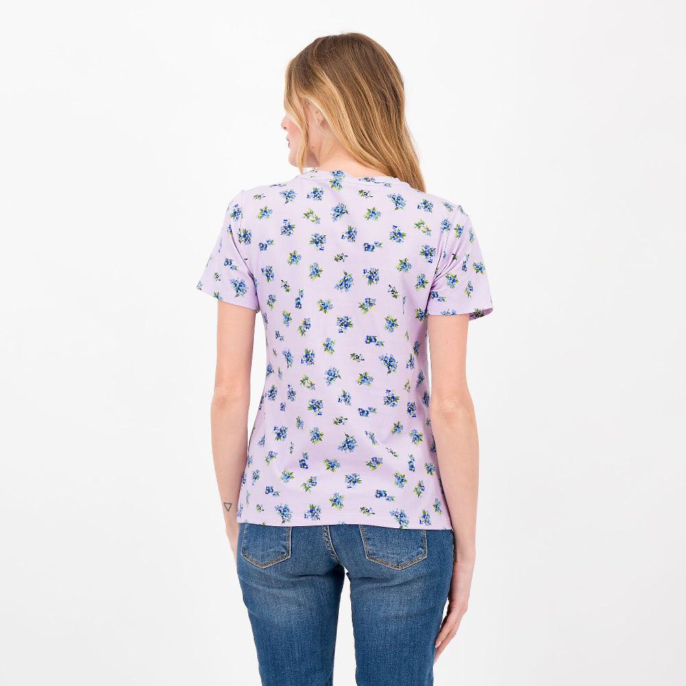 QVC Isaac Mizrahi Live T-shirt Fantasia Cotone E Modal Scollo Tondo