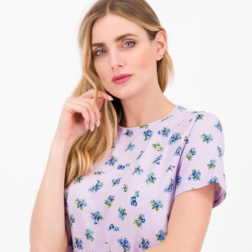 QVC Isaac Mizrahi Live T-shirt Fantasia Cotone E Modal Scollo Tondo