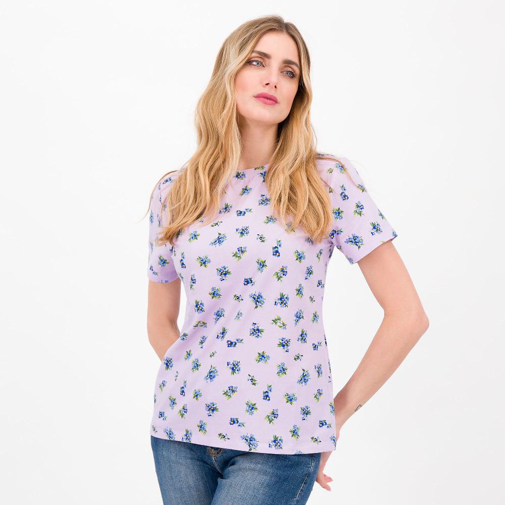 QVC Isaac Mizrahi Live T-shirt fantasia Cotone e modal scollo tondo