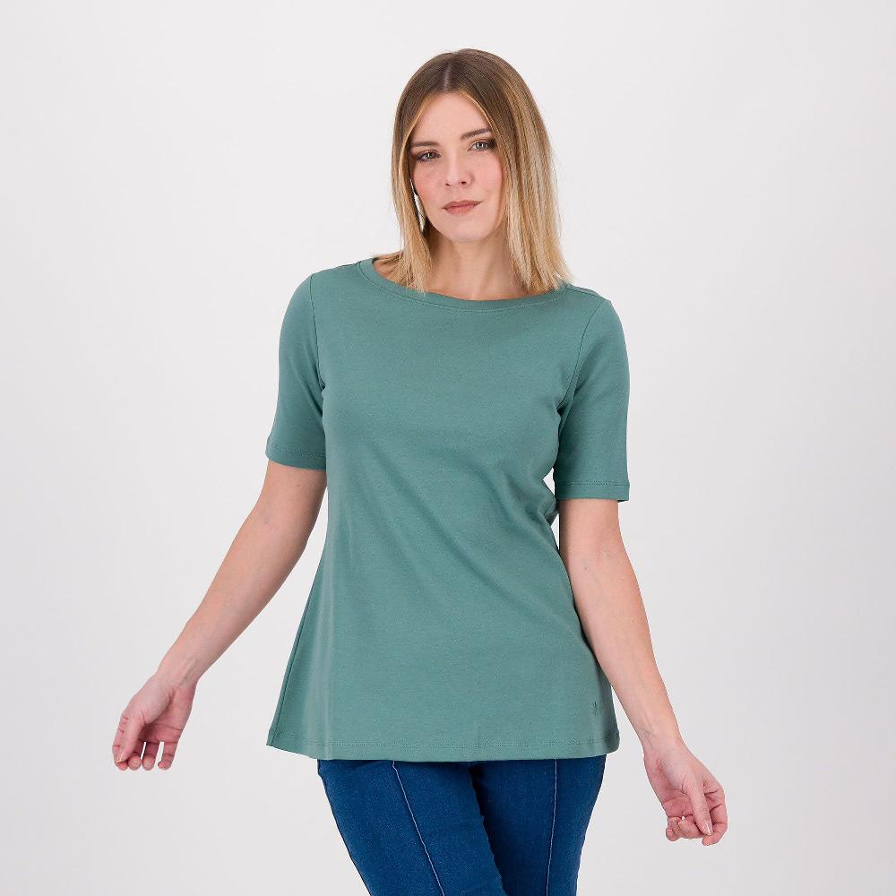 QVC Isaac Mizrahi Live T-shirt in jersey di cotone con scollo a barchetta
