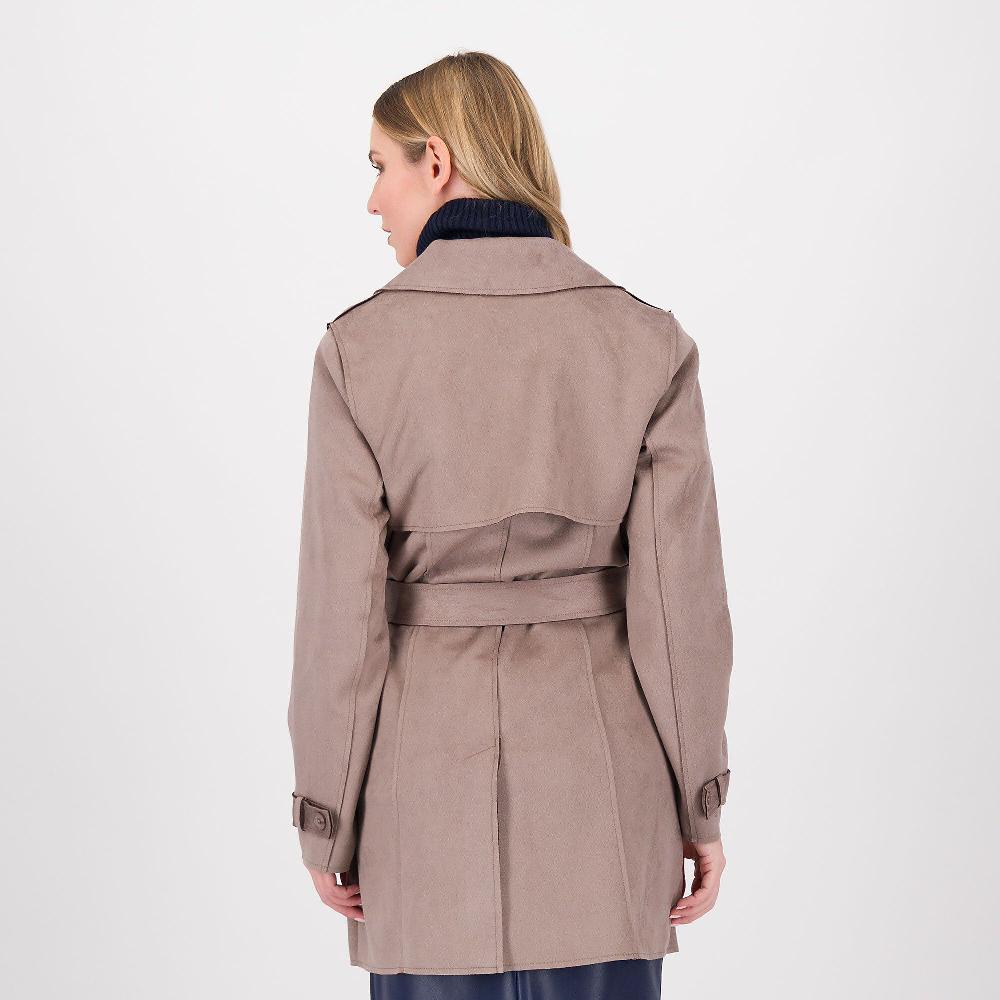 QVC Isaac Mizrahi Live Trench In Tessuto Tecnico Effetto Scamosciato