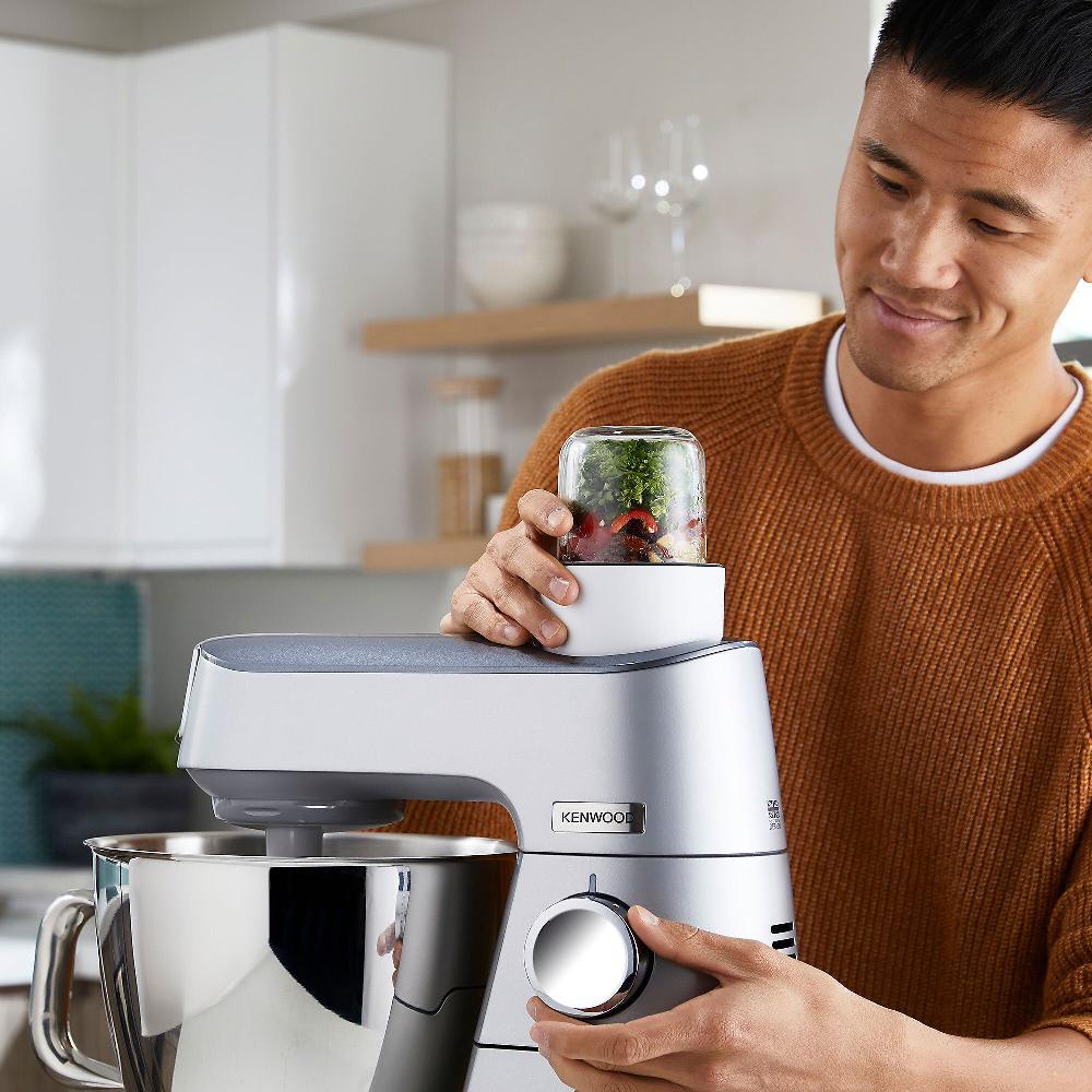 QVC Kenwood Accessorio tritatutto con 4 contenitori in vetro e 3 coperchi