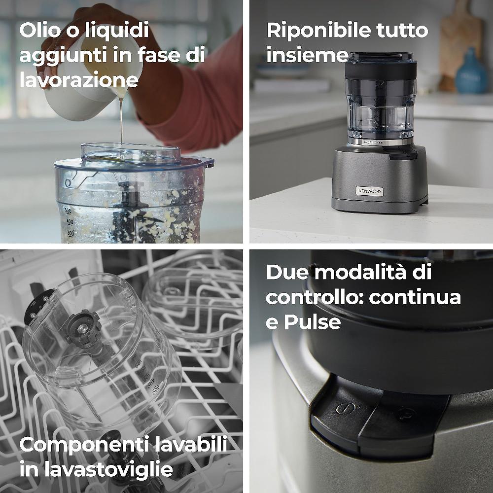 QVC Kenwood Duo Prep Tritatutto E Macinino 2in1 Potenza 800W Lame Quadblades