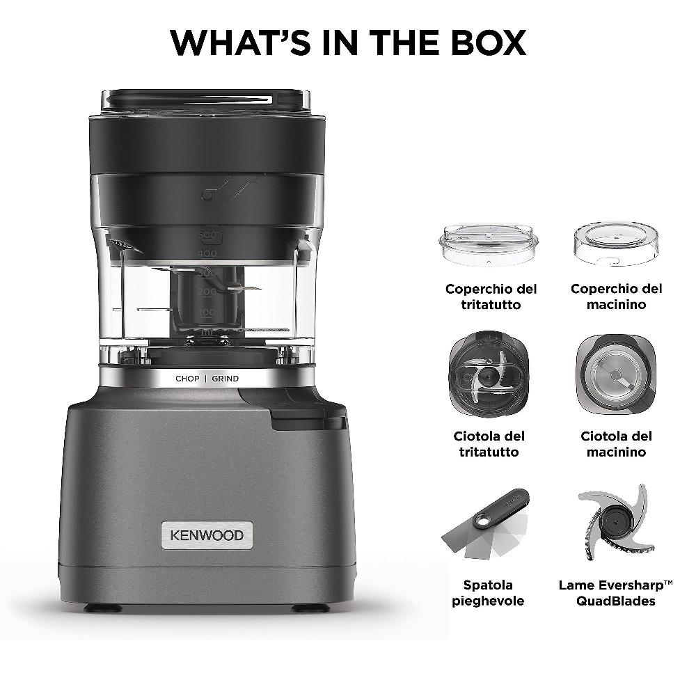 QVC Kenwood Duo Prep Tritatutto E Macinino 2in1 Potenza 800W Lame Quadblades