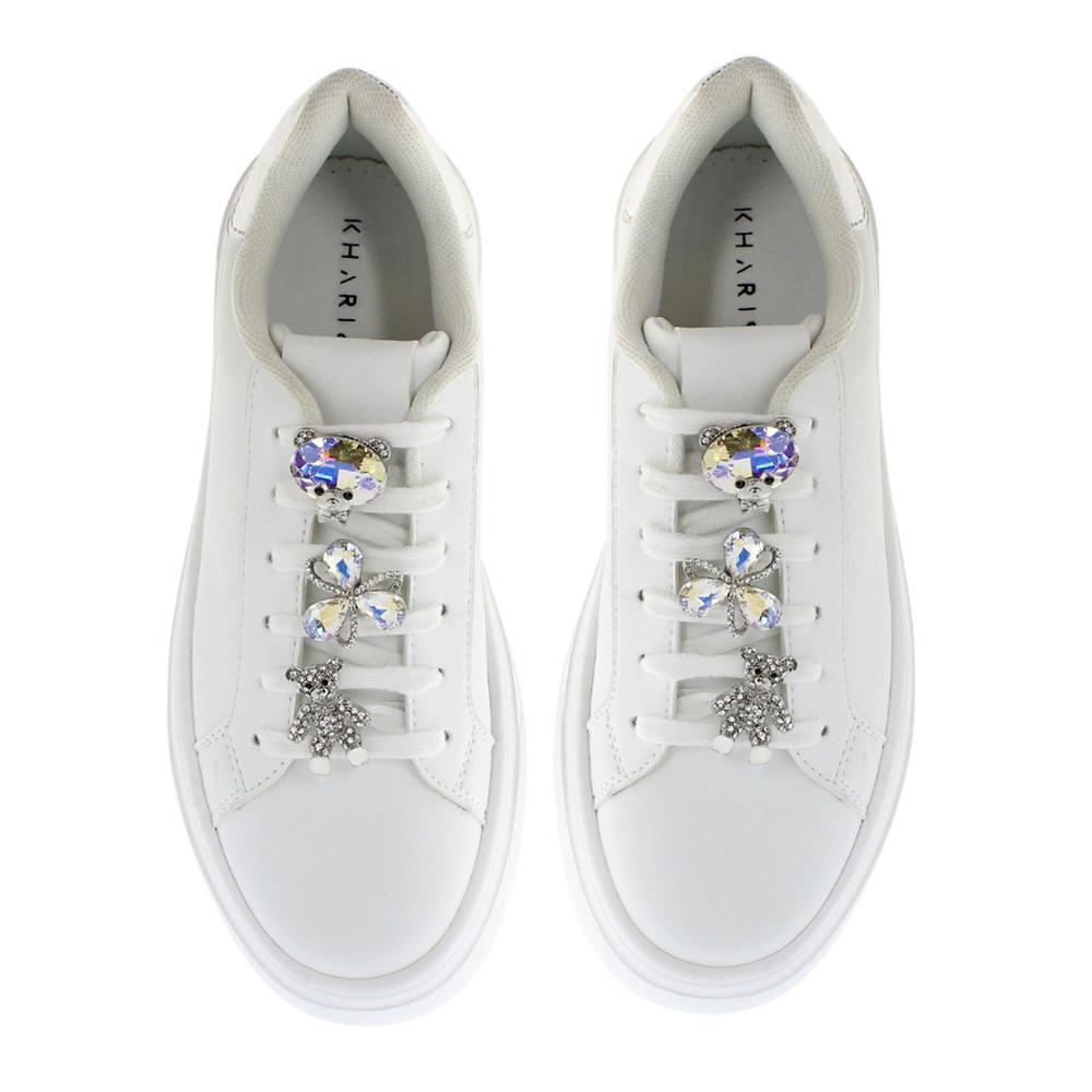 QVC Kharisma Sneaker Stringata Con Inserto Laminato E Charm Gioiello